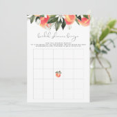 SAVANNAH Peach Vrijgezellenfeest Bingo Game Kaart (Staand voorkant)