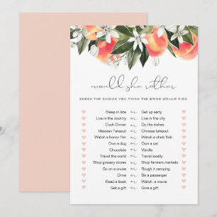 SAVANNAH Peach zou ze een beetje bridal game Kaart