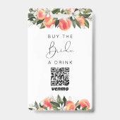 SAVANNAH Perzik Koop de Bruid een Drink QR Code Badge (Voorzijde)