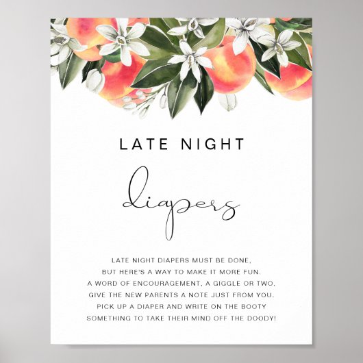 SAVANNAH Perziken Late Night Luier Game Poster (Voorkant)