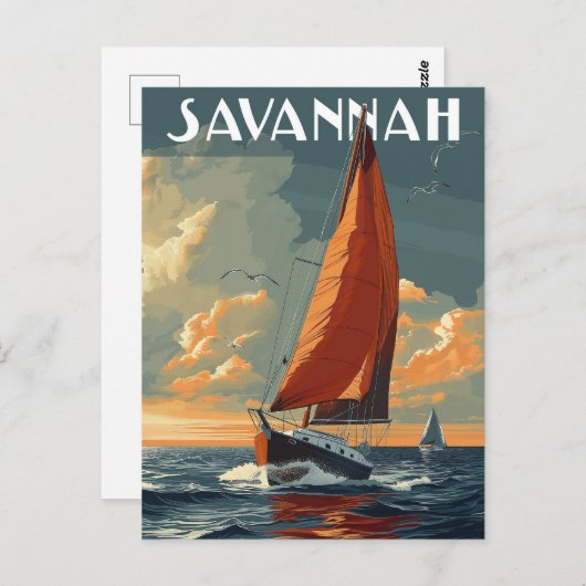  Savannah Reizen Briefkaart (Voorkant / Achterkant)