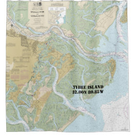 Savannah River and Wassaw Sound - Nautical Chart Douchegordijn
