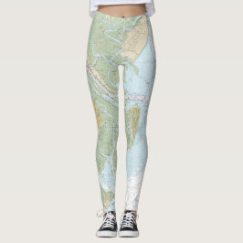 Savannah River and Wassaw Sound - Nautical Chart Leggings