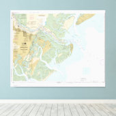 Savannah River en Wassaw Sound 11512 met Border Canvas Afdruk (Insitu (Houten vloer))