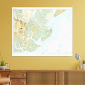 Savannah River en Wassaw Sound 11512 met Border Canvas Afdruk (Insitu (Woonkamer))