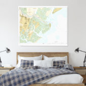 Savannah River en Wassaw Sound 11512 met Border Canvas Afdruk (Insitu (Slaapkamer))