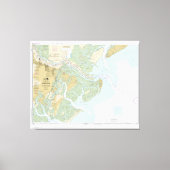 Savannah River en Wassaw Sound 11512 met Border Canvas Afdruk (Voorkant)