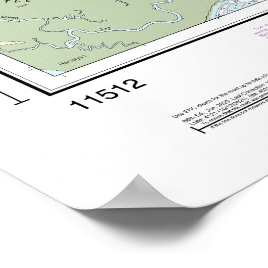 Savannah River en Wassaw Sound 11512 met Border Poster (Hoek)