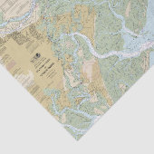 Savannah River en Wassaw Sound Chart Versie 2 Tissuepapier (Detail)