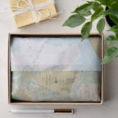 Savannah River en Wassaw Sound Chart Versie 2 Tissuepapier (Geschenk)