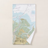 Savannah River en Wassaw Sound Nautische kaart Bad Handdoek (Handdoek)