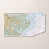 Savannah River en Wassaw Sound Nautische kaart Bad Handdoek (Handdoek)