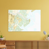 Savannah River en Wassaw Sound Nautische kaart Canvas Afdruk (Insitu (Woonkamer))