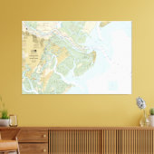 Savannah River en Wassaw Sound Nautische kaart Canvas Afdruk (Insitu (Woonkamer))