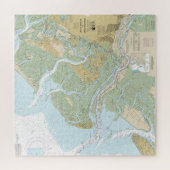 Savannah River en Wassaw Sound Nautische kaart Legpuzzel (Horizontaal)