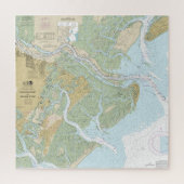 Savannah River en Wassaw Sound Nautische kaart Legpuzzel (Verticaal)