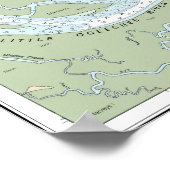 Savannah River en Wassaw Sound Nautische kaart Poster (Hoek)