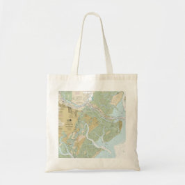 Savannah River en Wassaw Sound Nautische kaart Tote Bag