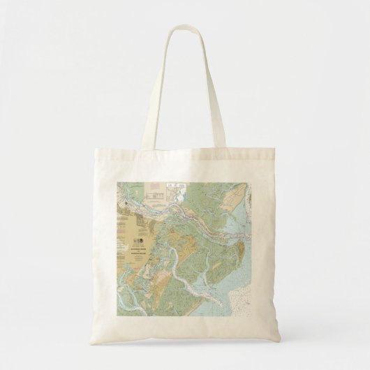 Savannah River en Wassaw Sound Nautische kaart Tote Bag (Voorkant)