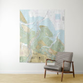 Savannah River en Wassaw Sound Nautische kaart Wandkleed (In situ)