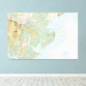 Savannah River en Wassaw Sound Versie 2 Canvas Afdruk (Insitu (Houten vloer))