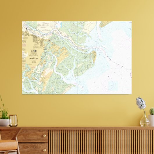 Savannah River en Wassaw Sound Versie 2 Canvas Afdruk (Insitu (Woonkamer))