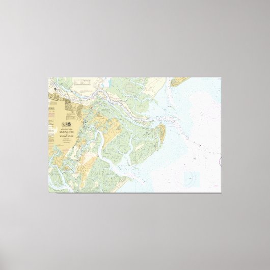 Savannah River en Wassaw Sound Versie 2 Canvas Afdruk (Voorkant)