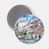 savannah_river_street_painting, Savannah GA Riv... Magneet (Voorkant / Achterkant)