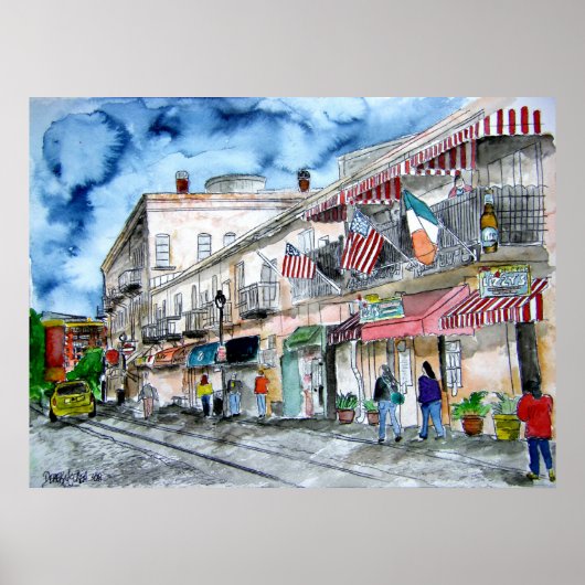 savannah_river_street_schilderij poster (Voorkant)