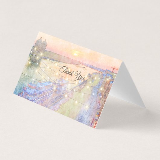 Savannah River Sunset Waterverf Dank u Kaart (Voorkant)