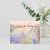 Savannah River Sunset Waterverf Wedding Aankondigingskaart (Staand voorkant)