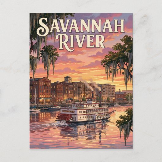Savannah Riverfront Briefkaart (Voorkant)
