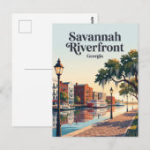 Savannah Riverfront Georgia Briefkaart (Voorkant / Achterkant)