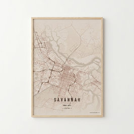 Savannah Rustic Kaart Print Poster Wandkunst Cadea