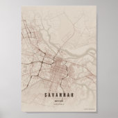 Savannah Rustic Kaart Print Poster Wandkunst Cadea (Voorkant)