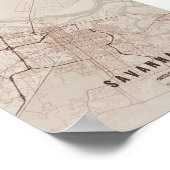Savannah Rustic Kaart Print Poster Wandkunst Cadea (Hoek)