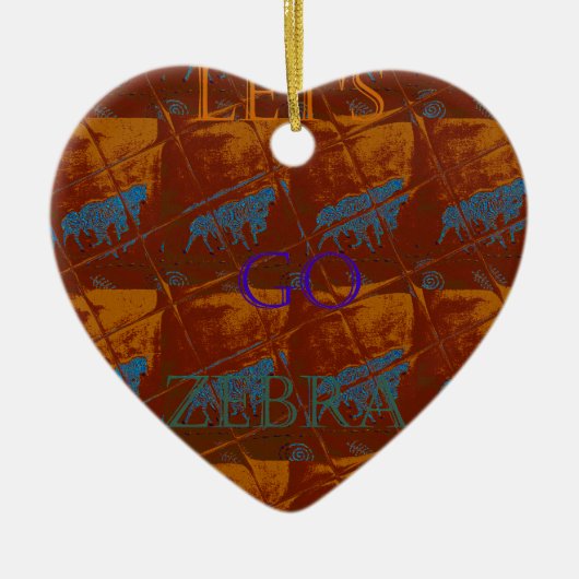 Savannah Safari Lets Go Zebra Hakuna Matata mot Keramisch Ornament (Voorkant)