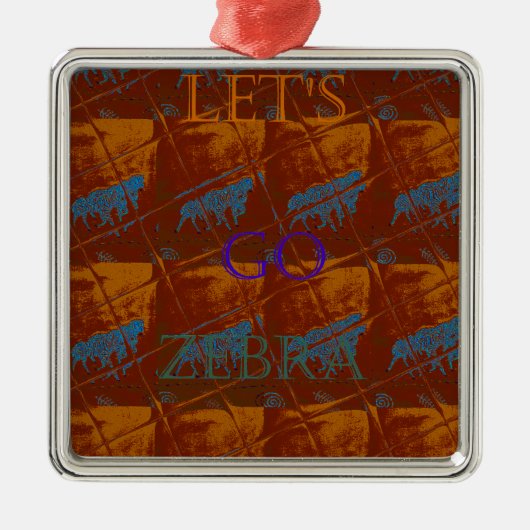 Savannah Safari Lets Go Zebra Hakuna Matata mot Metalen Ornament (Voorkant)