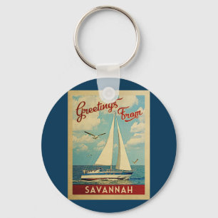 Savannah Sailboot Vintage Travel Georgia Sleutelhanger
