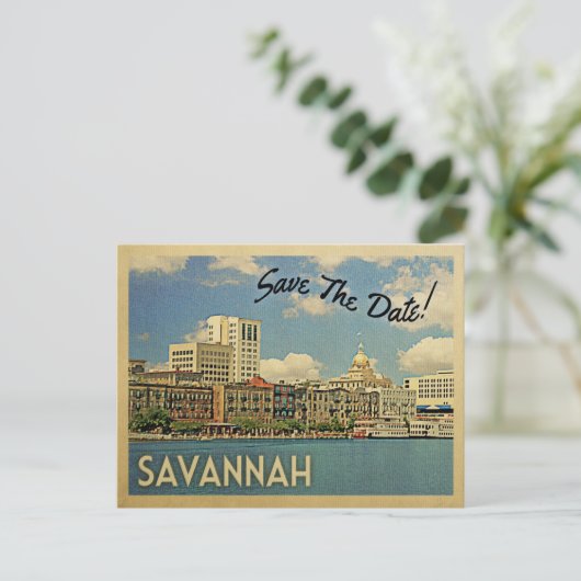 Savannah Save the Date Georgia Aankondigingskaart (Staand voorkant)