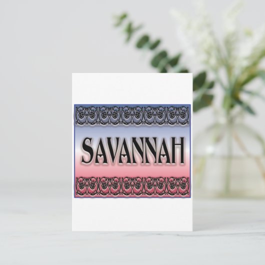 Savannah Scrollwork Briefkaart (Staand voorkant)