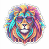 Savannah Serenity Lion Sticker Bliss (Voorkant)