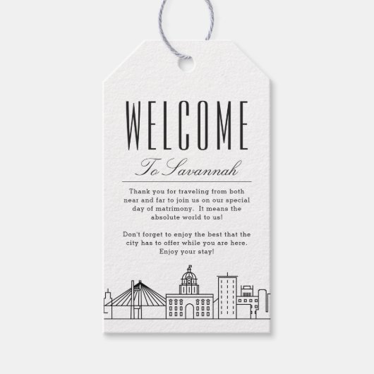 Savannah Silhouette | Welkomstbericht Cadeaulabel (Voorkant)