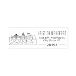 Savannah Skyline | Aangepast adres Zelfinktende Stempel