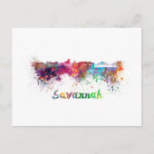Savannah skyline in waterverf briefkaart (Voorkant)