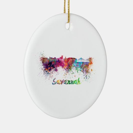 Savannah skyline in waterverf keramisch ornament (Rechts)