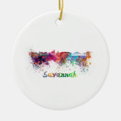 Savannah skyline in waterverf keramisch ornament (Voorkant)
