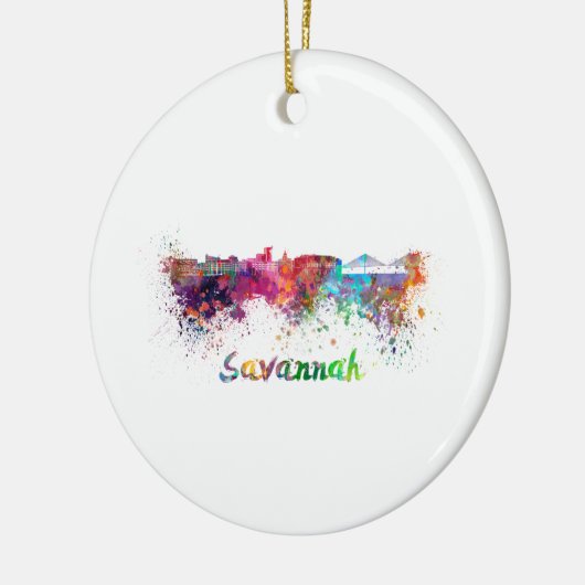 Savannah skyline in waterverf keramisch ornament (Links)