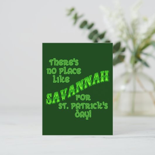 SAVANNAH St Patricks Day Briefkaart (Staand voorkant)