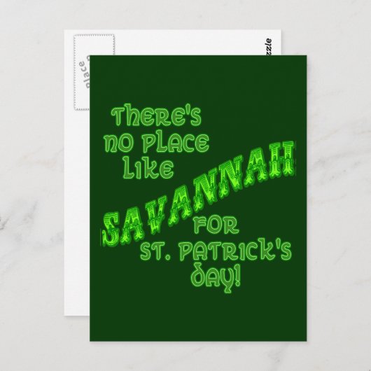 SAVANNAH St Patricks Day Briefkaart (Voorkant / Achterkant)